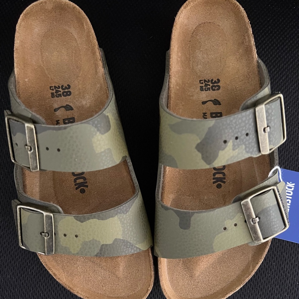 Birkenstock Camo Soil Arizona Sandal New - w/bonus beaded anklet